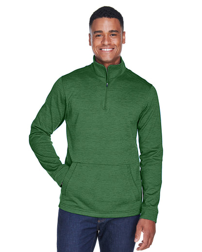 Devon & Jones Men's Newbury Mélange Fleece Quarter-Zip DG798 #color_FOREST HEATHER