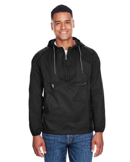 Harriton Adult Packable Nylon Jacket M750 #color_BLACK