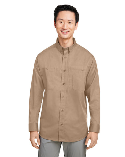 Harriton Men's Advantage IL Long-Sleeve Workshirt M585L #color_KHAKI