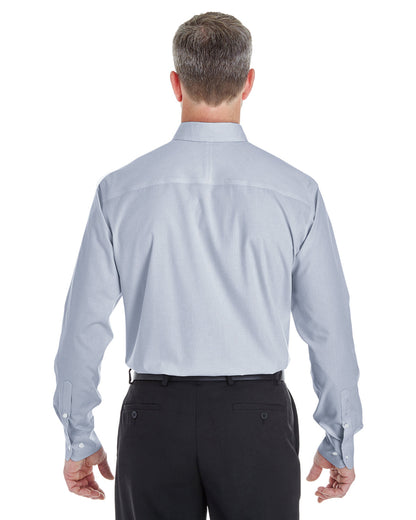 Devon & Jones Men's Crown Collection® Striped Woven Shirt DG534 #color_NAVY / WHITE