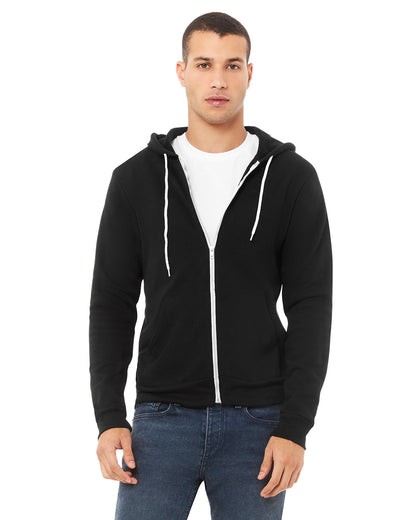 BELLA + CANVAS Unisex Sponge Fleece Full-Zip Hooded Sweatshirt 3739 #color_BLACK