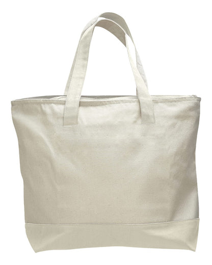 Q-Tees 19L Zippered Tote Q1300 #color_Natural/ Natural