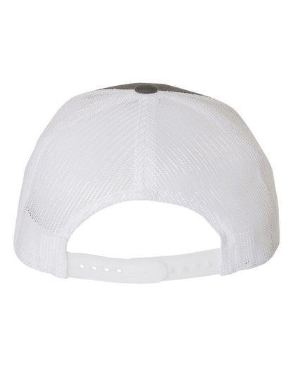 YP Classics Five-Panel Retro Trucker Cap 6506 #color_Charcoal/ White