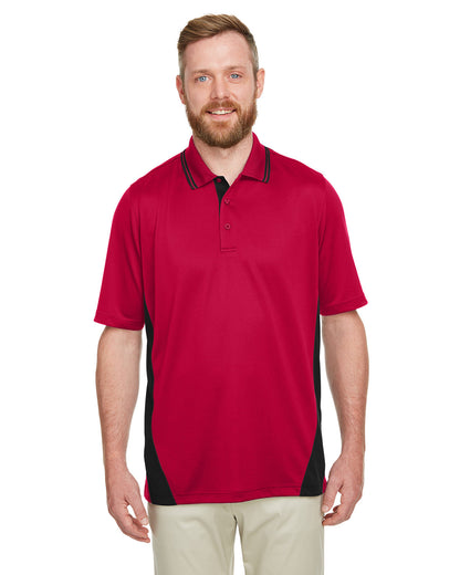 Harriton Men's Flash Snag Protection Plus IL Colorblock Polo M386 #color_RED / BLACK