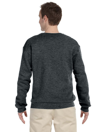JERZEES Adult NuBlend® Fleece Crew 562 #color_BLACK HEATHER