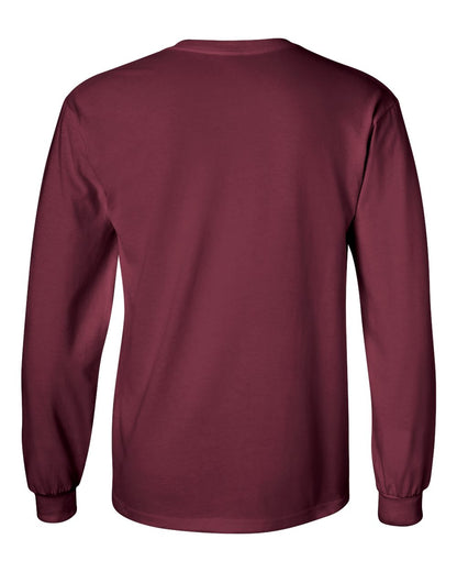 Gildan Ultra Cotton® Long Sleeve T-Shirt 2400 #color_Maroon