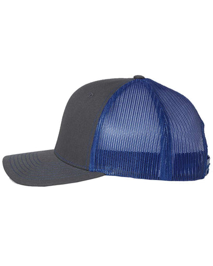 Richardson Snapback Trucker Cap 112 #color_Charcoal/ Royal