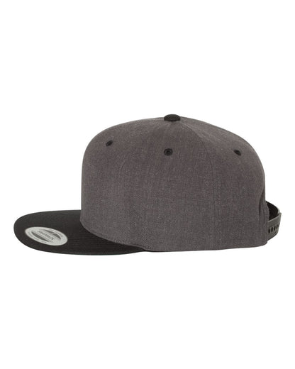 YP Classics Premium Flat Bill Snapback Cap 6089M #color_Dark Heather/ Black