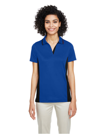 Harriton Ladies' Flash Snag Protection Plus IL Colorblock Polo M386W #color_TR ROYAL / BLACK