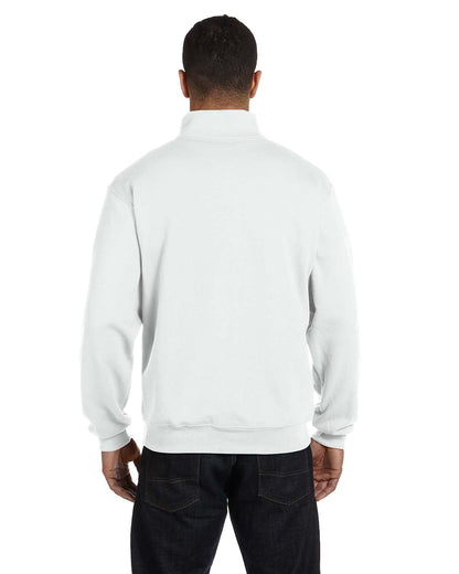 JERZEES Adult 8 oz. NuBlend® Quarter-Zip Cadet Collar Sweatshirt 995M #color_WHITE