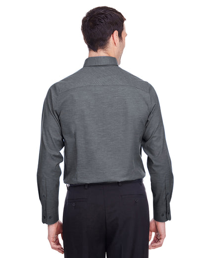 Devon & Jones Men's Crown Collection® Stretch Pinpoint Chambray Woven Shirt DG562 #color_BLACK
