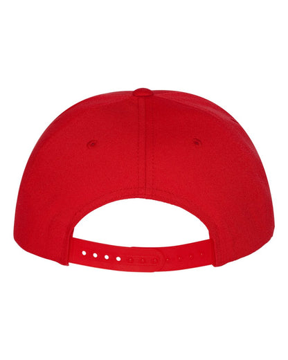 YP Classics Five-Panel Cotton Twill Snapback Cap 6007 #color_Red