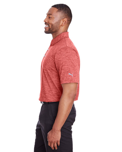 Puma Golf Men's Icon Heather Polo 596801 #color_HIGH RISK RED