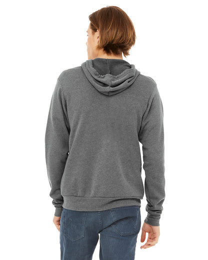 BELLA + CANVAS Unisex Sponge Fleece Full-Zip Hooded Sweatshirt 3739 #color_DEEP HEATHER