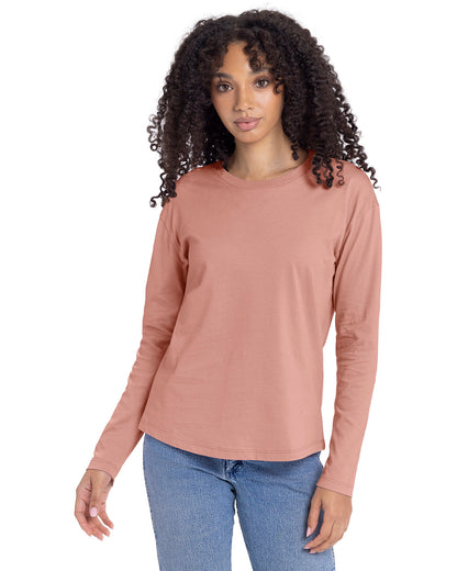 Next Level Ladies' Relaxed Long Sleeve T-Shirt 3911NL #color_DESERT PINK