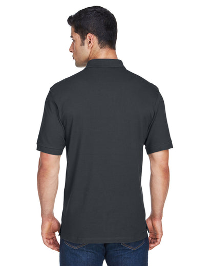 Harriton Men's Tall Short-Sleeve Polo M200T #color_BLACK