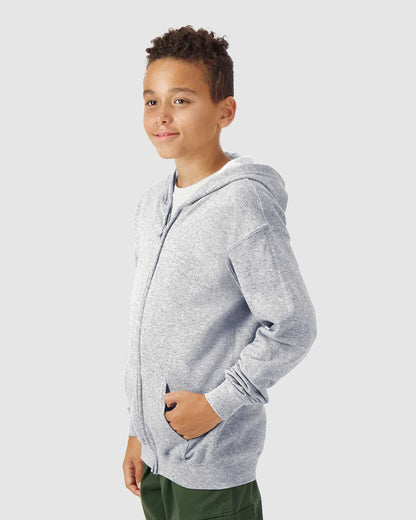 Gildan Heavy Blend™ Youth Full-Zip Hooded Sweatshirt 18600B #colormdl_Sport Grey