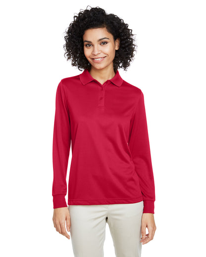 Harriton Ladies' Advantage Snag Protection Plus IL Long Sleeve Polo M348LW #color_RED