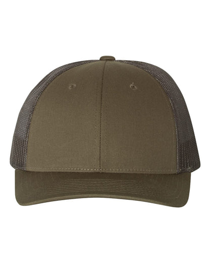 Richardson Low Pro Trucker Cap 115 #color_Chocolate Chip/ Grey Brown