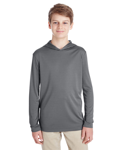 Team 365 Youth Zone Performance Hooded T-Shirt TT41Y #color_SPORT GRAPHITE