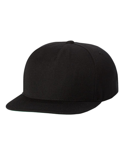 YP Classics Premium Five-Panel Snapback Cap 5089M #color_Black