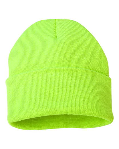 Sportsman 12" Solid Cuffed Beanie SP12 #color_Safety Yellow