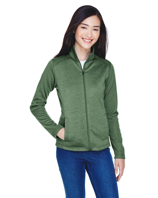 Devon & Jones Ladies' Newbury Colorblock Mélange Fleece Full-Zip DG796W