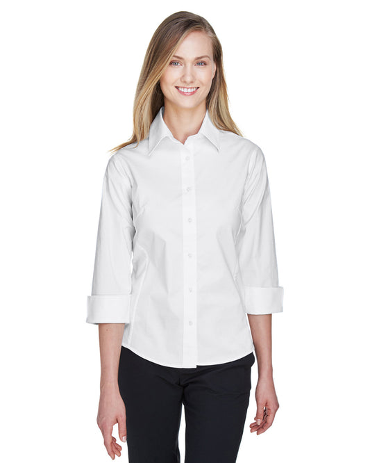 Devon & Jones Ladies' Perfect Fit™ Three-Quarter Sleeve Stretch Poplin Blouse DP625W