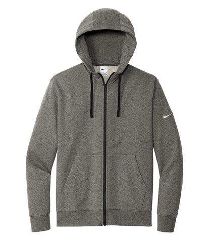 Nike Club Fleece FZ Coporate Hoodie DR1513 #color_Charcoal Heather