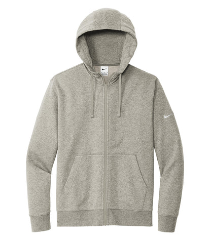 Nike Club Fleece FZ Coporate Hoodie DR1513 #color_Dark Grey Heather