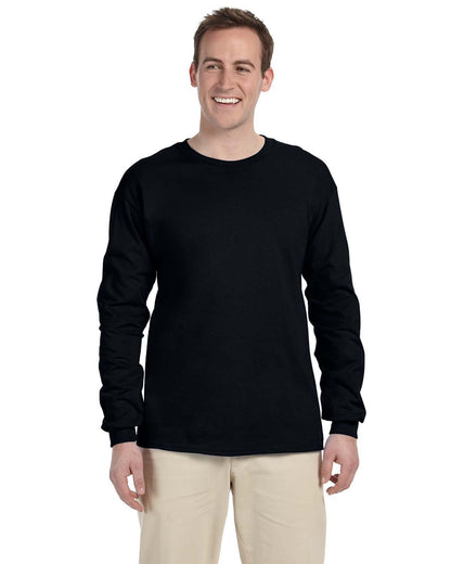 Fruit of the Loom Adult HD Cotton™ Long-Sleeve T-Shirt 4930 #color_BLACK