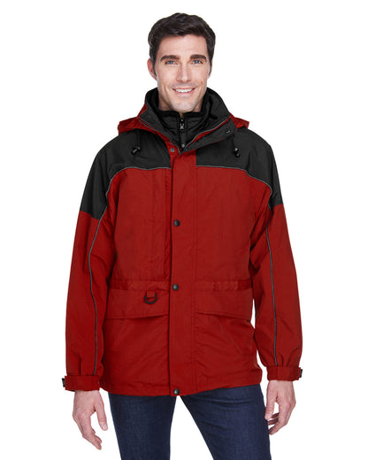 North End Adult 3-in-1 Two-Tone Parka 88006 #color_MOLTEN RED