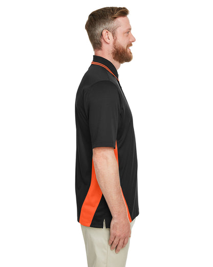 Harriton Men's Flash Snag Protection Plus IL Colorblock Polo M386 #color_BLACK / TM ORANGE