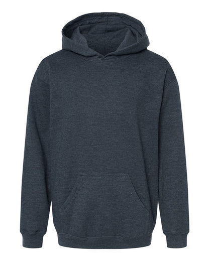 M&O Youth Fleece Pullover Hoodie 3322 #color_Heather Navy