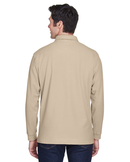 Devon & Jones Men's Pima Piqué Long-Sleeve Polo D110 #color_STONE