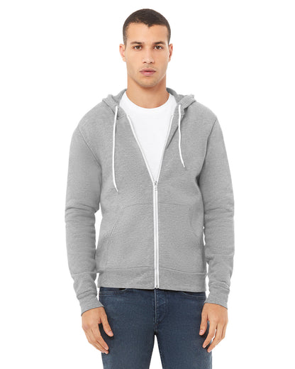 BELLA + CANVAS Unisex Sponge Fleece Full-Zip Hooded Sweatshirt 3739 #color_ATHLETIC HEATHER