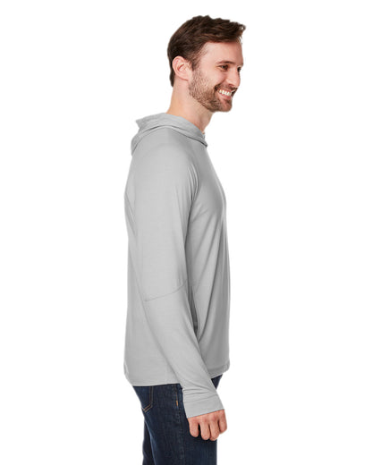 North End Unisex JAQ Stretch Performance Hooded T-Shirt NE105 #color_PLATINUM