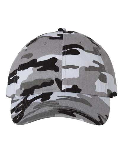 Valucap Adult Bio-Washed Classic Dad Hat VC300A #color_Grey Camo