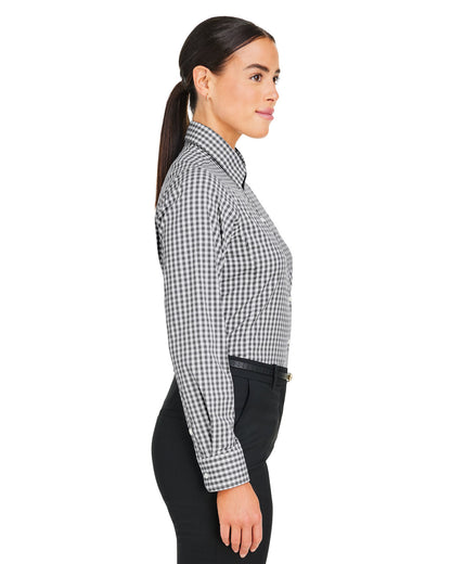 Devon & Jones CrownLux Performance® Ladies' Gingham Shirt DG536W #color_GRAPHITE / WHITE