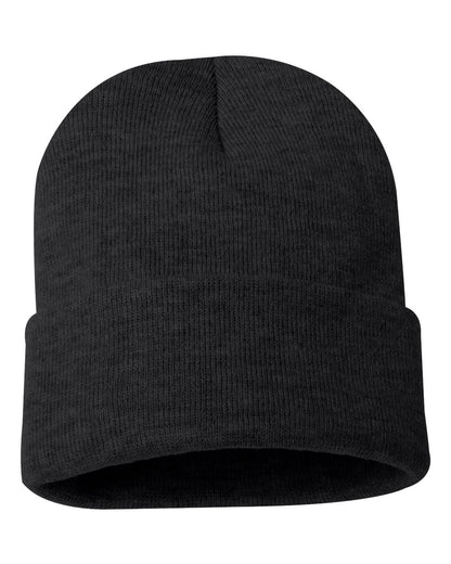 Sportsman 12" Solid Cuffed Beanie SP12 #color_Heather Charcoal