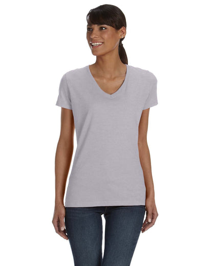 Fruit of the Loom Ladies' HD Cotton™ V-Neck T-Shirt L39VR #color_ATHLETIC HEATHER