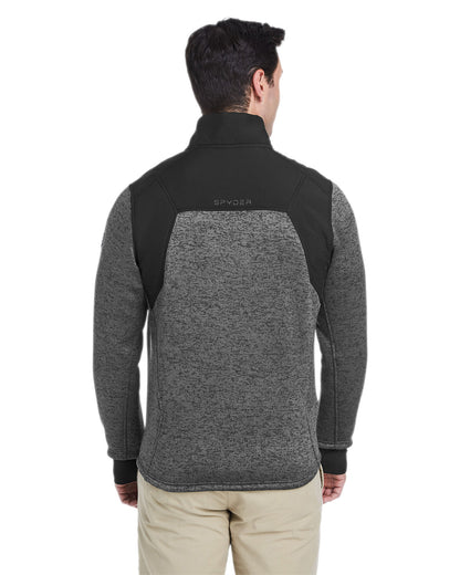 Spyder Men's Passage Sweater Jacket S17740 #color_POLAR POWDR / BLK