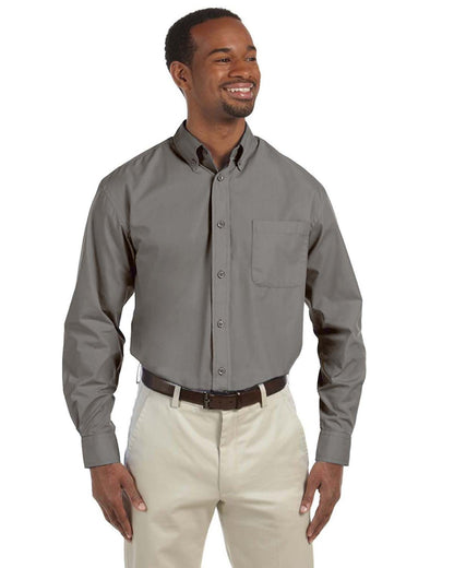 Harriton Men's Essential Poplin M510 #color_DARK GREY