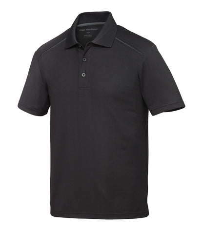 Coal Harbour Snag Resist Co Inset Polo S4002 #color_Black/CoalGry