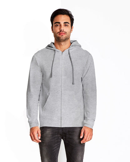 Next Level Apparel Adult Laguna French Terry Full-Zip Hooded Sweatshirt 9601 #color_HTH GRY
