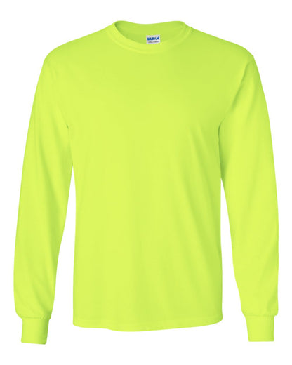 Gildan Ultra Cotton® Long Sleeve T-Shirt 2400 #color_Safety Green