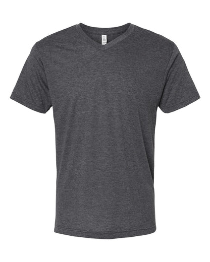 M&O Deluxe Blend V-Neck T-Shirt 3543 #color_Heather Charcoal