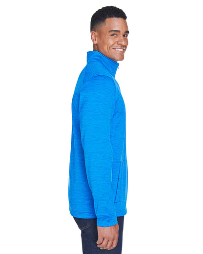 Devon & Jones Men's Newbury Mélange Fleece Quarter-Zip DG798 #color_FRENCH BLUE HTHR