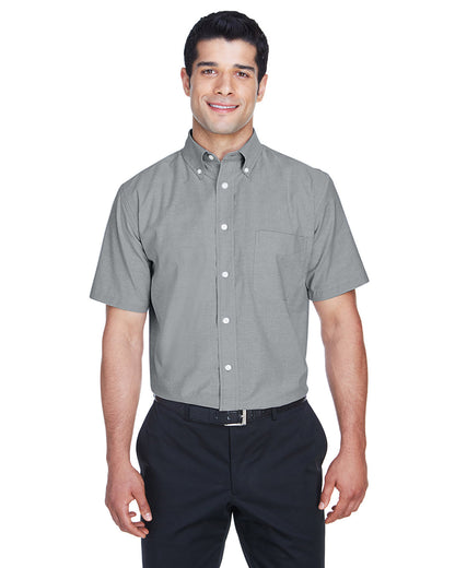 Harriton Men's Short-Sleeve Oxford with Stain-Release M600S #color_OXFORD GREY