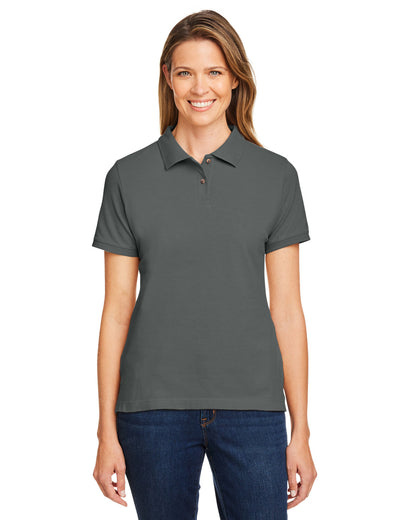 Harriton Ladies' Short-Sleeve Polo M200W #color_CHARCOAL